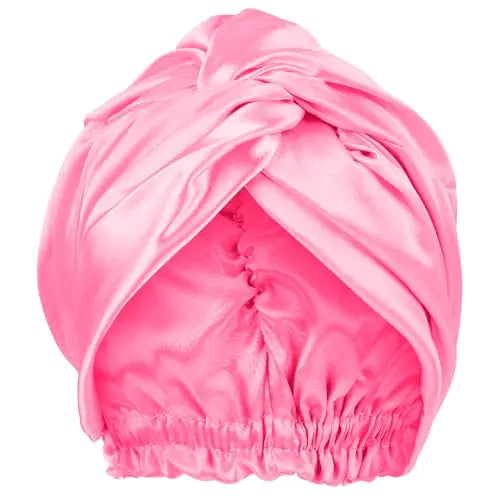 Silk Bonnet for Sleeping Women Satin Hair Bonnet Hot Pink Silk Hair Wrap Soft Head Scarf for Curly Hair Night Turbans Sleep Bonnets For Curly Hair Cover Sleep Caps Hair Net for Sleep